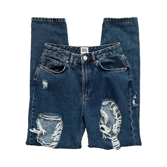 BDG Destroyed Ripped Mom Jeans, 27 - Picture 3 of 8